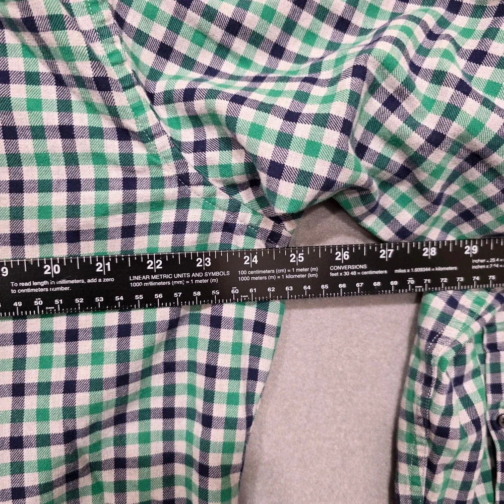 Banana Republc Mens Green Plaid Long Sleeve Button‎ Up Flannel Size XL